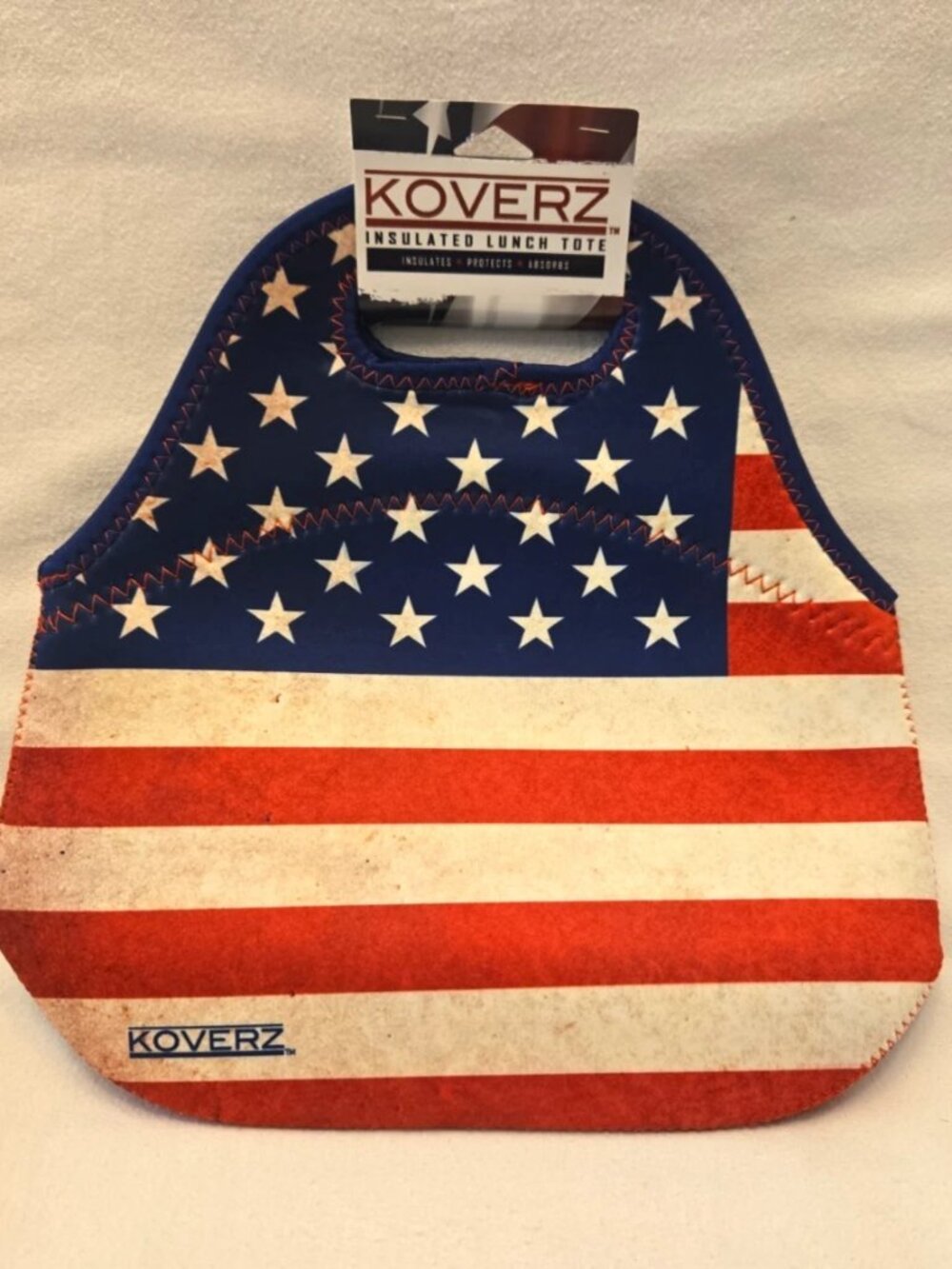 KOVERZ American Flag Neoprene Insulated Lunch Tote. * NEW *